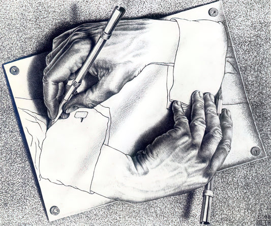 How Did M.C. Escher Create the Illusion of Hands Drawing Themselves?