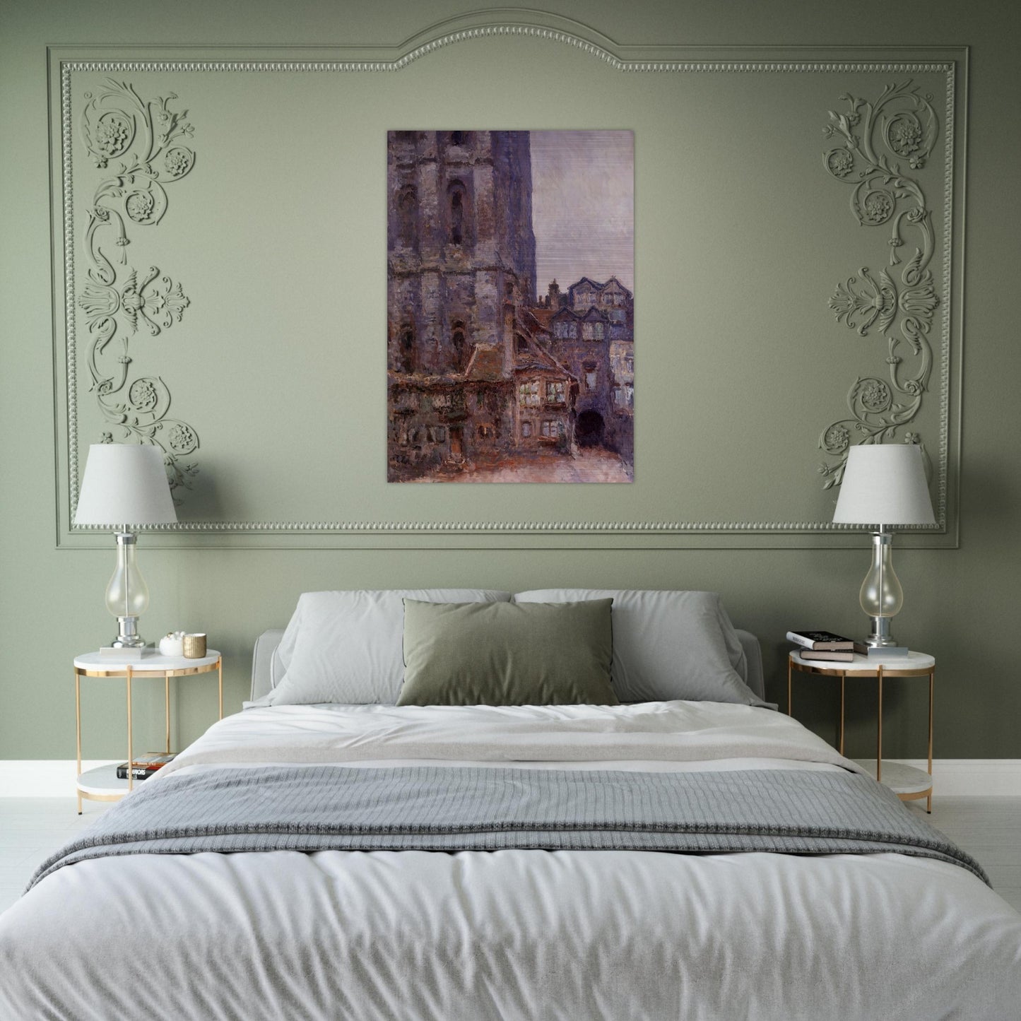 The Cour d'Albane, Grey Weather - claude monet Brushed Aluminum Print - 70x100 cm / 28x40 inches | claude monet Aluminum Print | claude monet Prints