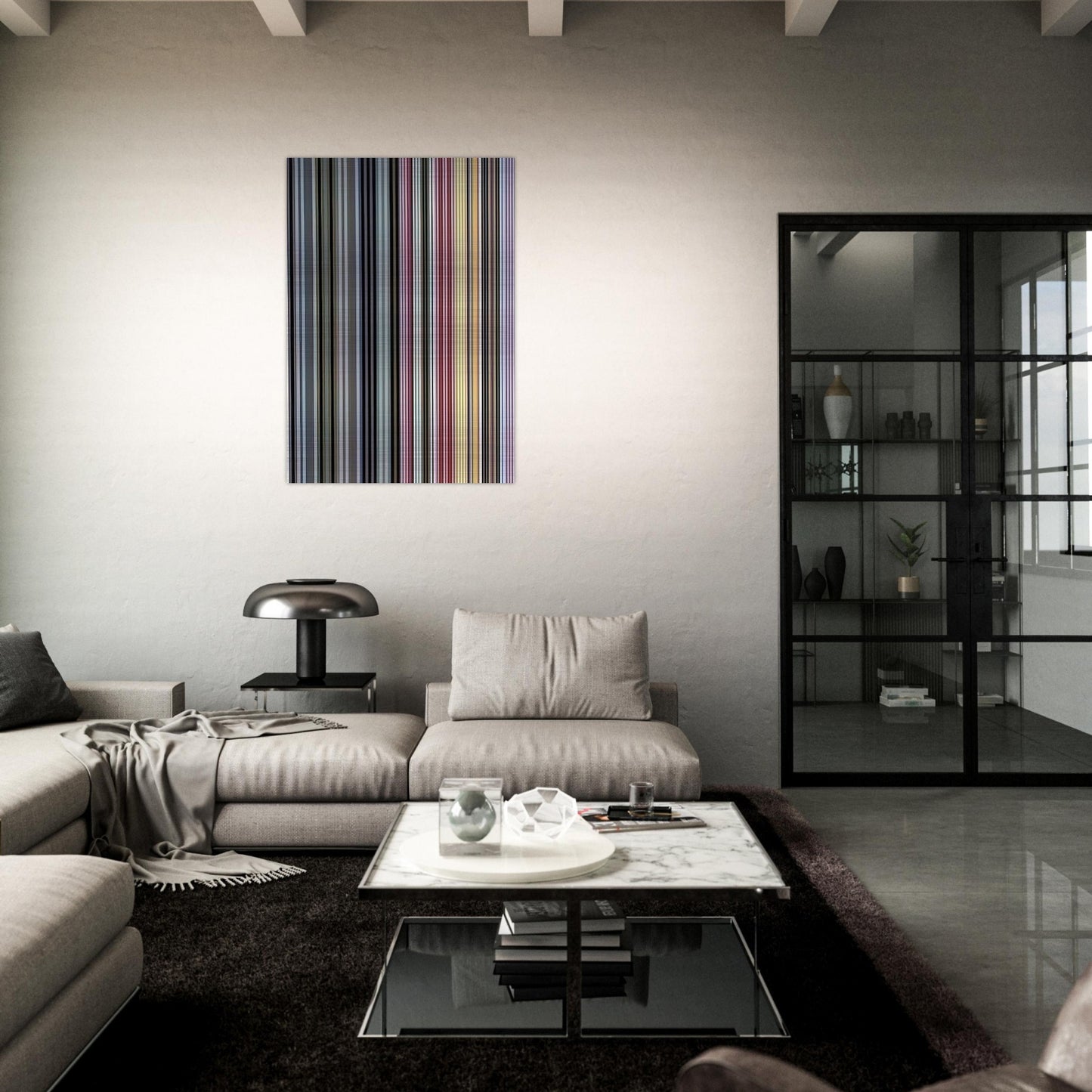 Alice Tully Hall Sampler - 1961 - Gene Davis Brushed Aluminum Print - 70x100 cm / 28x40 inches | Gene Davis Aluminum Print | Gene Davis Prints
