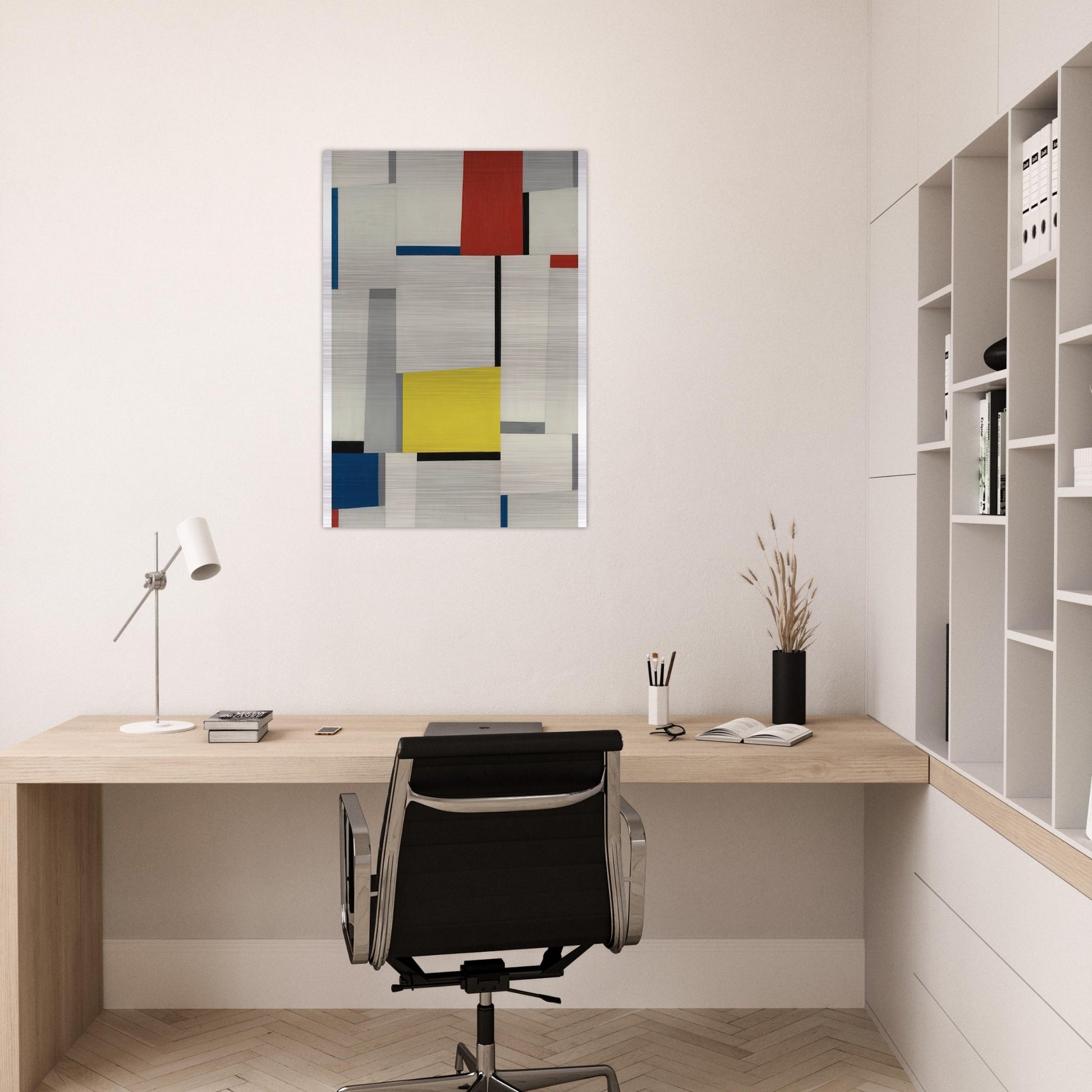 Relational Painting #65 - 1953 - Fritz Glarner Brushed Aluminum Print - 70x100 cm / 28x40 inches | Fritz Glarner Aluminum Print | Fritz Glarner Prints