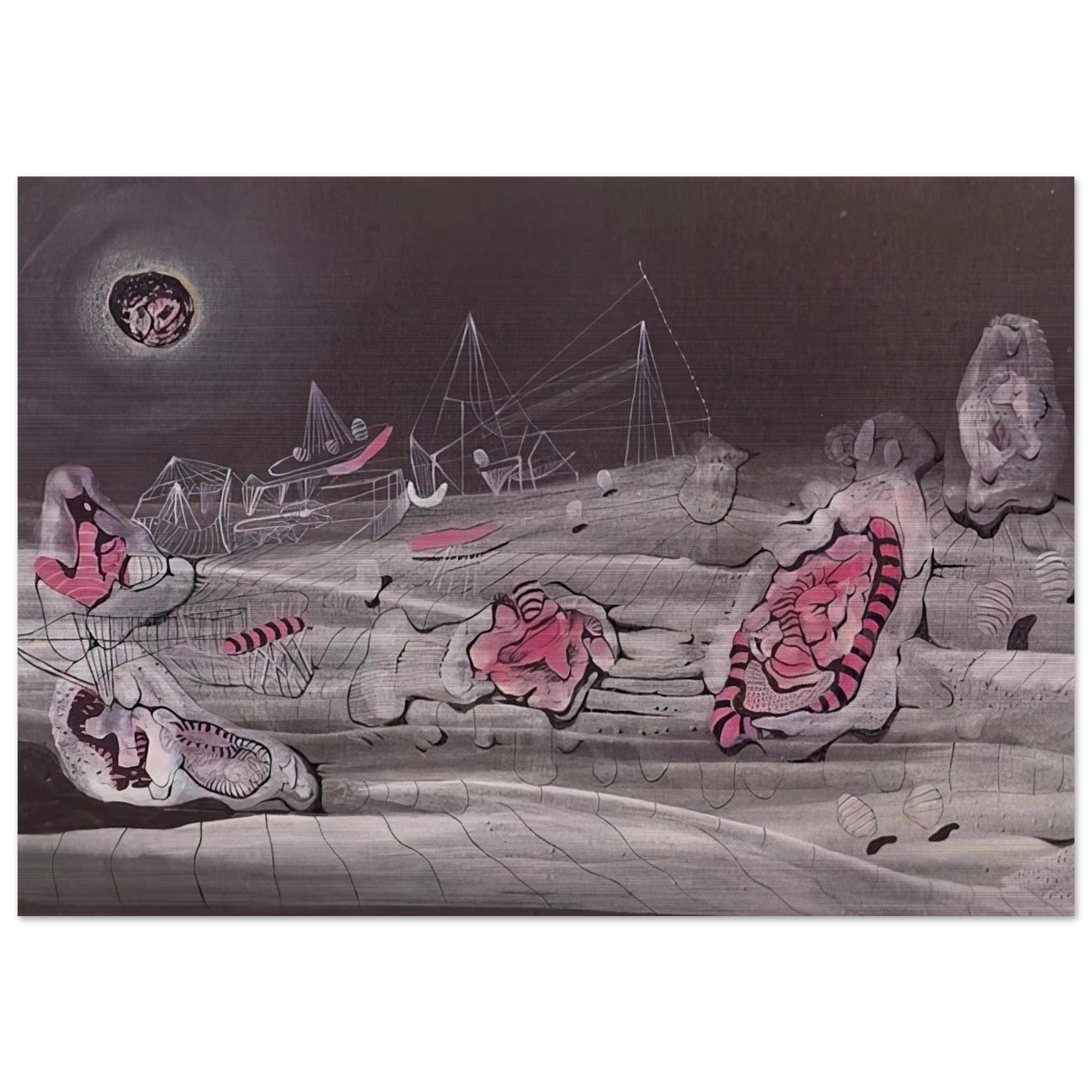 DARK LIGHT 1940 - Roberto Matta Brushed Aluminum Print - 70x100 cm / 28x40 inches | Roberto Matta Aluminum Print | Roberto Matta Prints