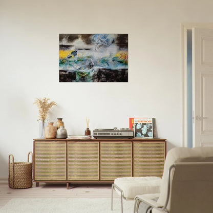 ABRIR EL CUBO Y ENCONTRAR LA VIDA - Roberto Matta Brushed Aluminum Print - 70x100 cm / 28x40 inches | Roberto Matta Aluminum Print | Roberto Matta Prints