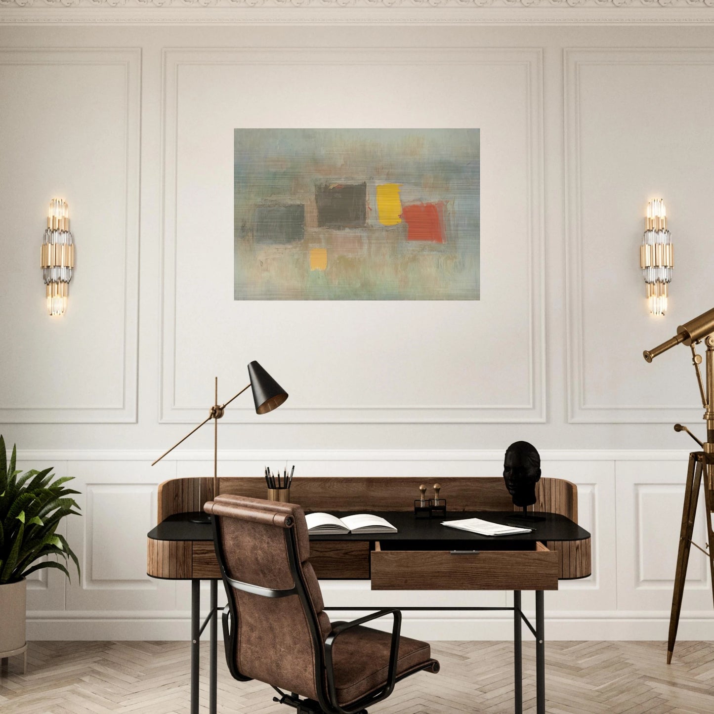 NUMBER 6 1956 - Esteban Vicente Brushed Aluminum Print - 70x100 cm / 28x40 inches | Esteban Vicente Aluminum Print | Esteban Vicente Prints
