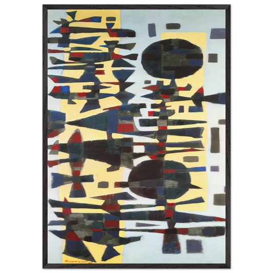Fete en Zeeland - 1955 - Alfred Manessier 70x100 cm / 28x40 inches Framed Art Print – Black Wooden Frame