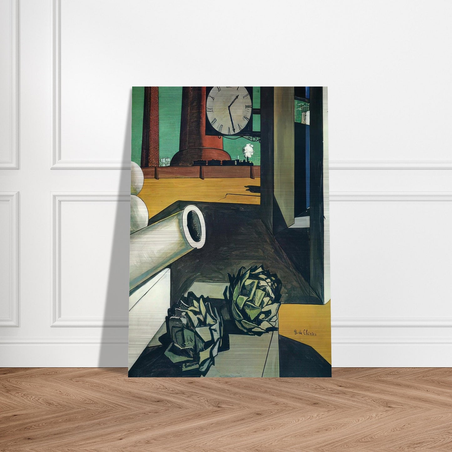 THE CONQUEST OF THE PHILOSOPHER 1914 - Giorgio de Chirico Brushed Aluminum Print - 70x100 cm / 28x40 inches | Giorgio de Chirico Aluminum Print | Giorgio de Chirico Prints