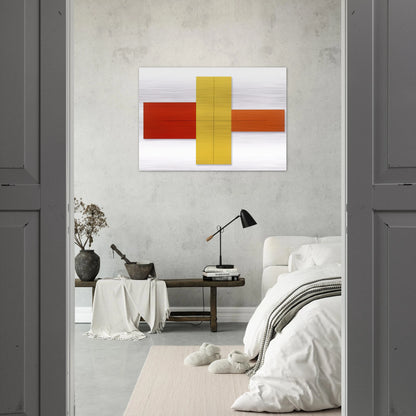 WITHIN RED YELLOW ORANGE 1981 - Robert Mangold Brushed Aluminum Print - 70x100 cm / 28x40 inches | Robert Mangold Aluminum Print | Robert Mangold Prints