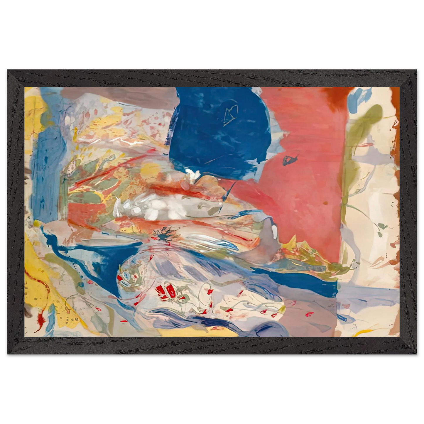 Helen Frankenthaler - Lorelei, 1957- Wall Art - 60x80 cm / 24x32 inches - Premium Wooden Framed Poster With Fine Art Paper-canvas - Black frame