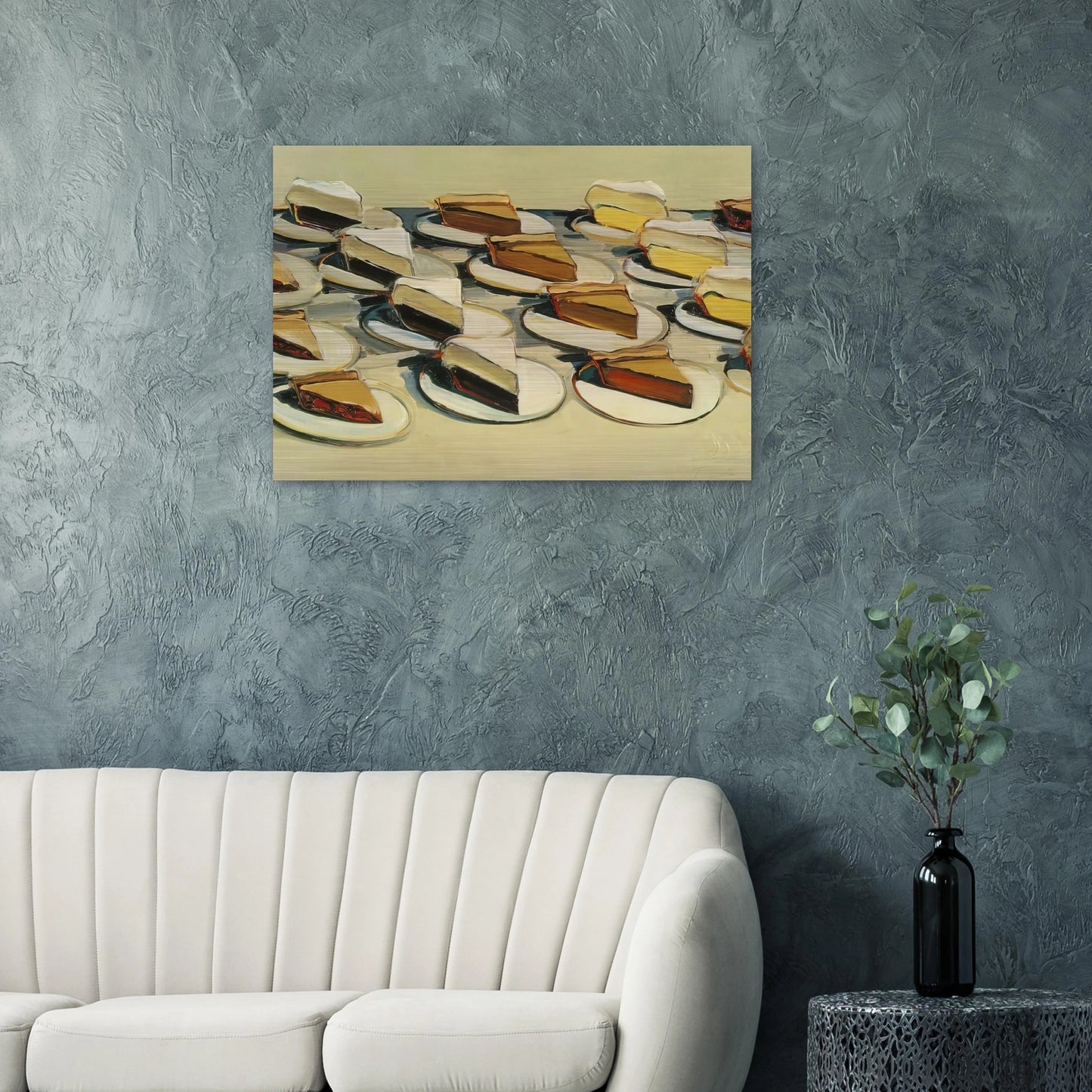 Pies, Pies, Pies - 1961 - Wayne Thiebaud Brushed Aluminum Print - 70x100 cm / 28x40 inches | Wayne Thiebaud Aluminum Print | Wayne Thiebaud Prints