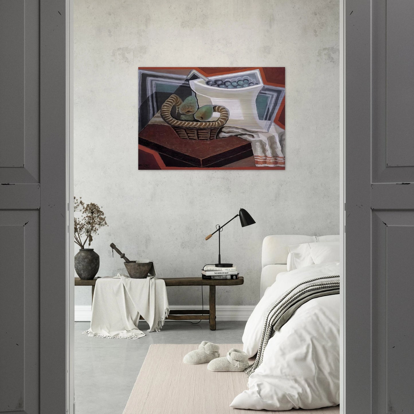 THE BASKET OF PEARS 1925 - Juan Gris Brushed Aluminum Print - 70x100 cm / 28x40 inches | Juan Gris Aluminum Print | Juan Gris Prints