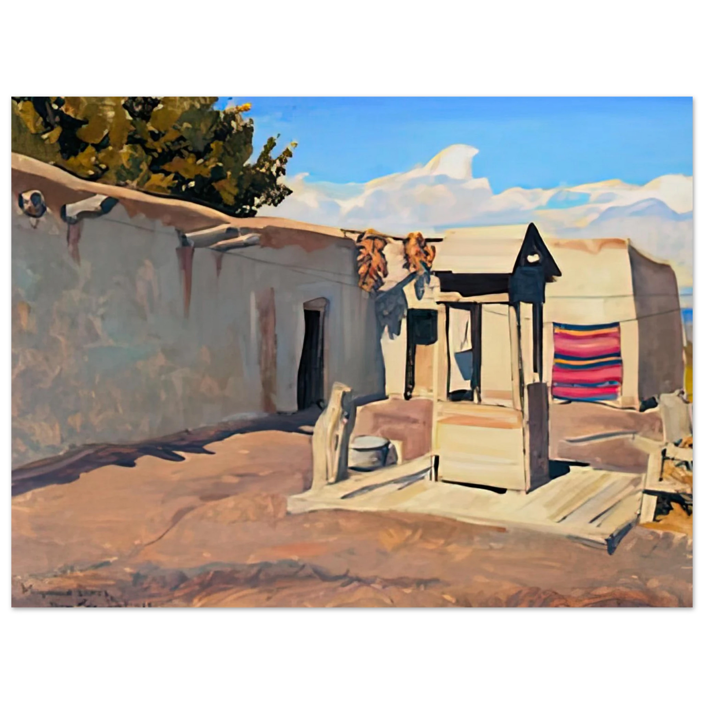 Maynard Dixon - OLD PATIO 1931 Wall art - 40x50 cm / 16x20 inches - Premium Wooden Framed Poster With Fine Art Paper-canvas - Wood frame