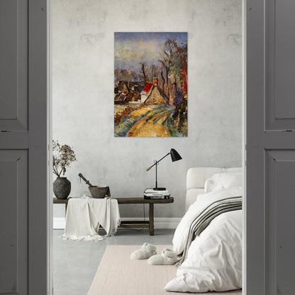 The Turn in the Road at Auvers - Paul Cézanne Brushed Aluminum Print - 70x100 cm / 28x40 inches | Paul Cézanne Aluminum Print | Paul Cézanne Prints