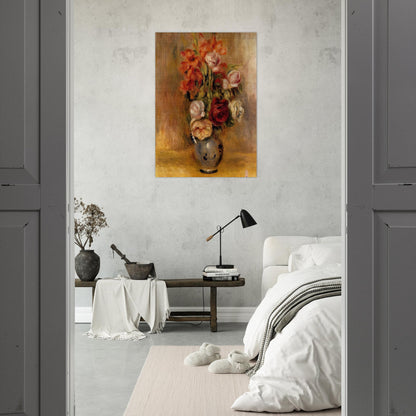Vase of Gladiolas and Roses - Pierre-Auguste Renoir Brushed Aluminum Print - 70x100 cm / 28x40 inches | Pierre-Auguste Renoir Aluminum Print | Pierre-Auguste Renoir Prints