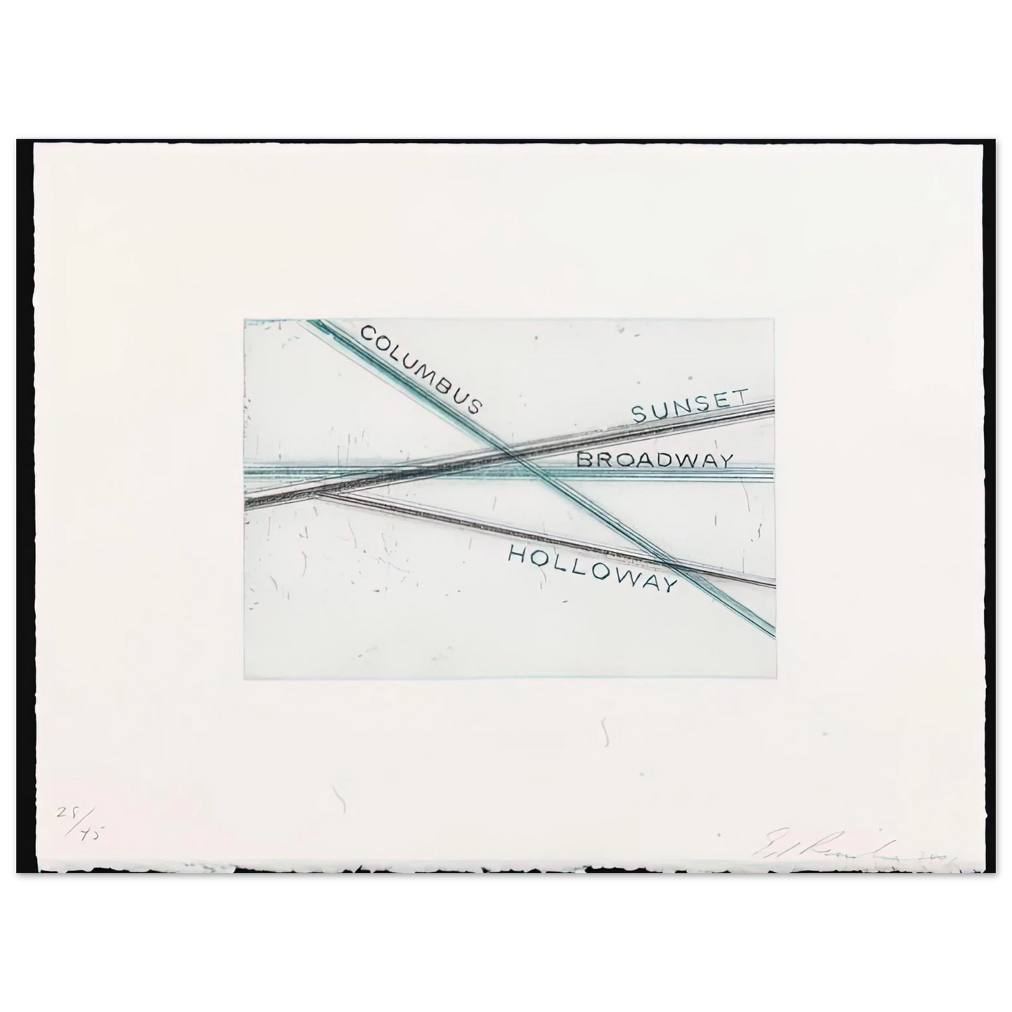 Edward Ruscha - SUNSET FROM LOS FRANCISCO SAN ANGELES PORTFOLIO  75x100 cm / 30x40inches Fine Art Poster