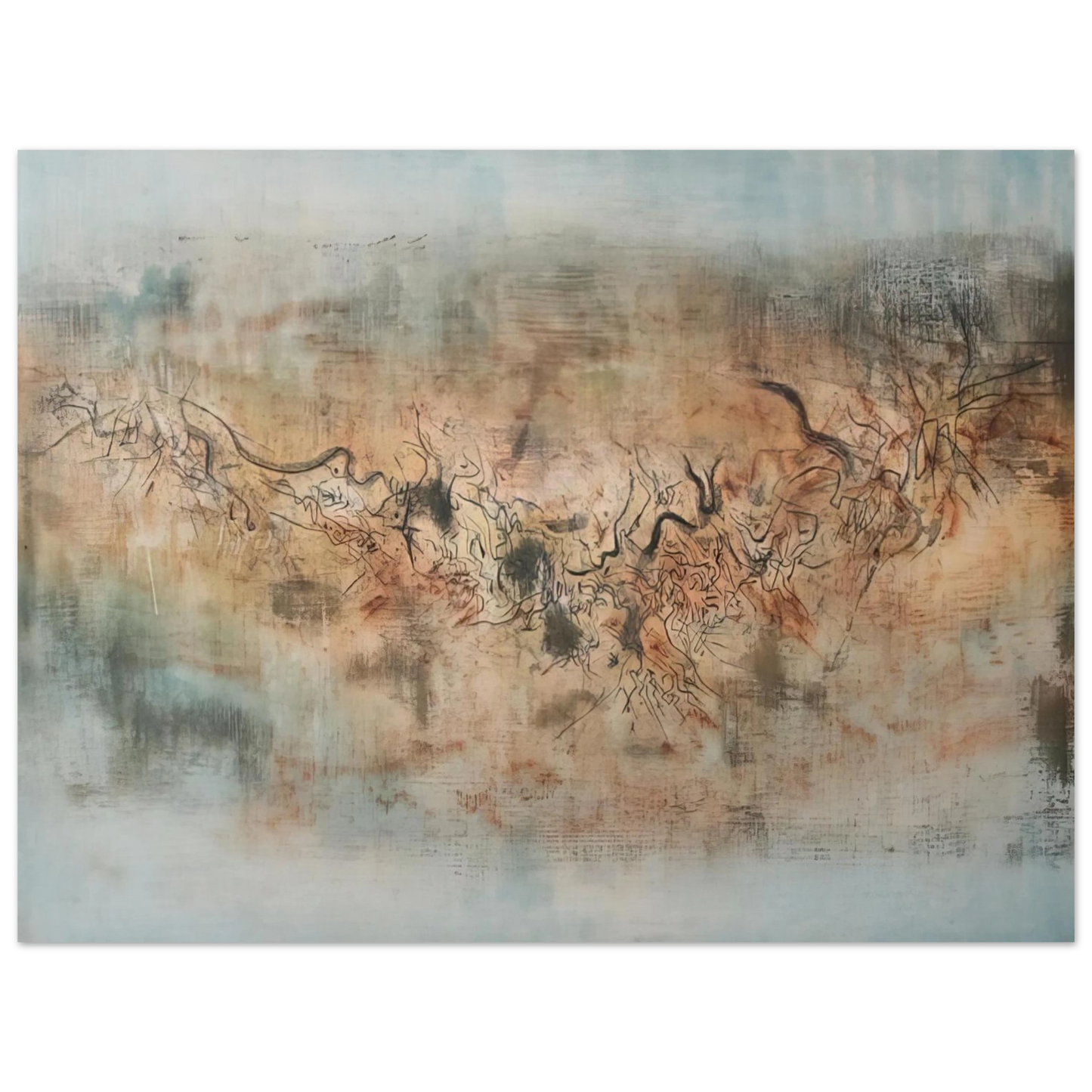 Zao Wou-Ki - VENT ET POUSSI RE 1957  75x100 cm / 30x40inches Fine Art Poster