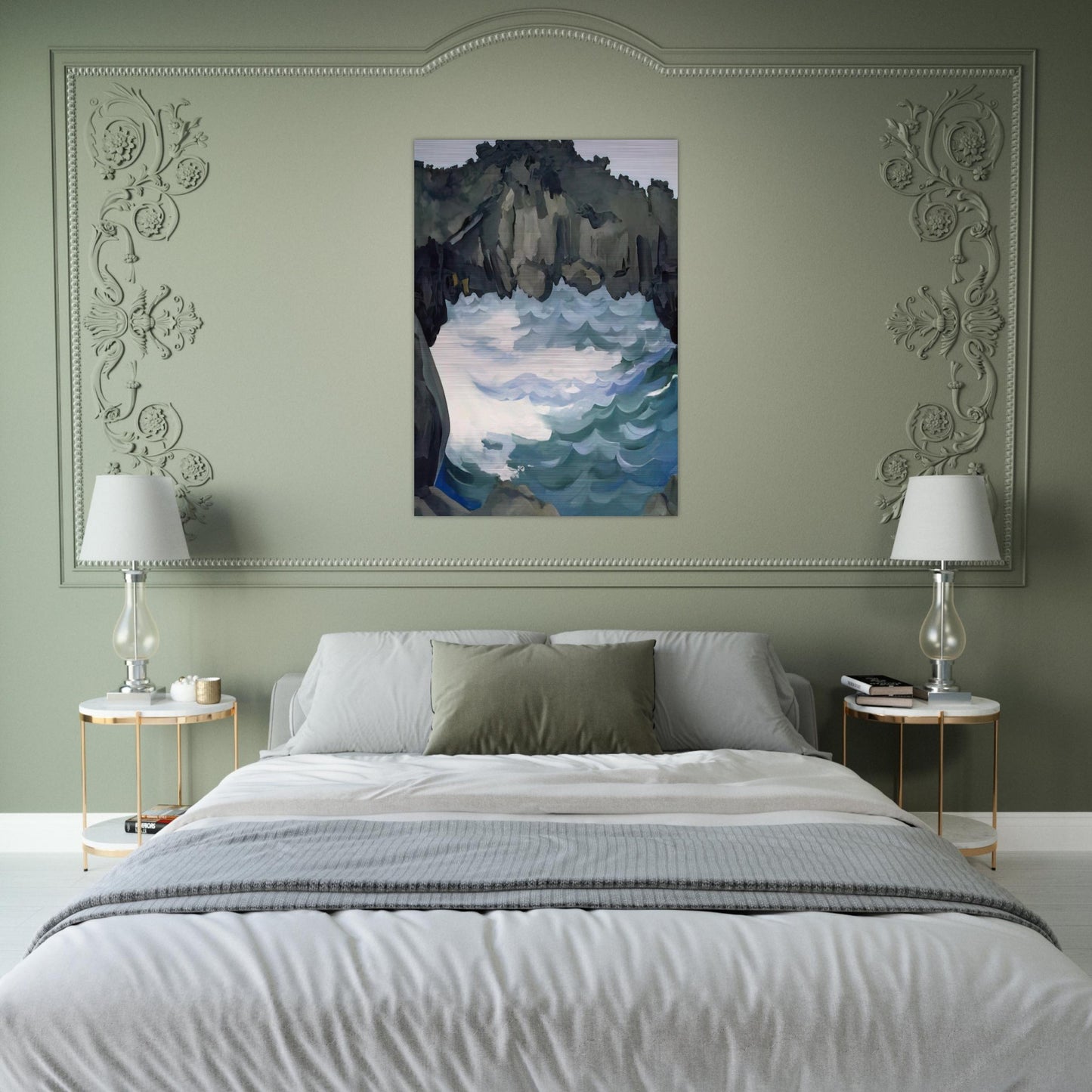 Black Lava Bridge, Hana Coast-No. I - Georgia O'Keeffe Brushed Aluminum Print - 70x100 cm / 28x40 inches | Georgia O'Keeffe Aluminum Print | Georgia O'Keeffe Prints