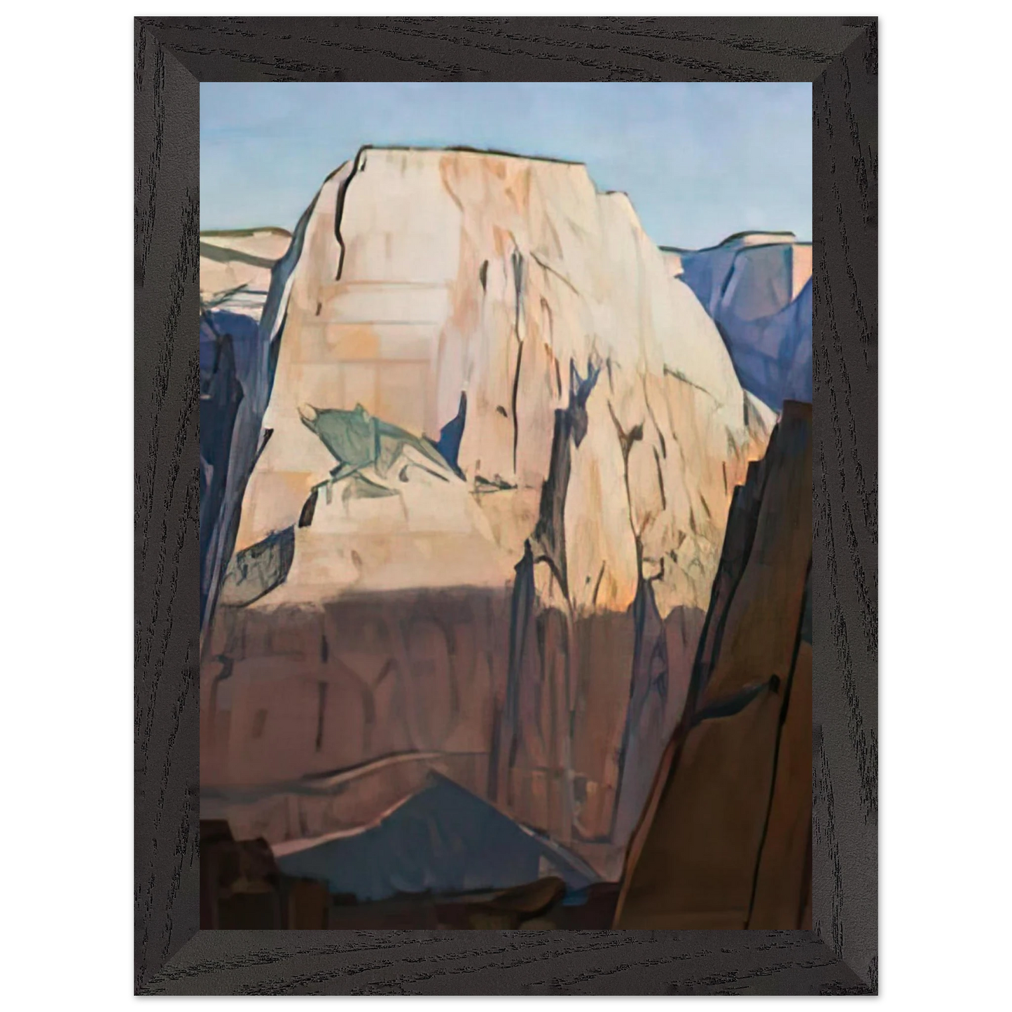 Maynard Dixon - GREAT WHITE THRONE ZION CANYON UTAH 1933 Wall art - A3 (29.7 x 42  cm) - Premium Wooden Framed Poster With Fine Art Paper-canvas - Black frame