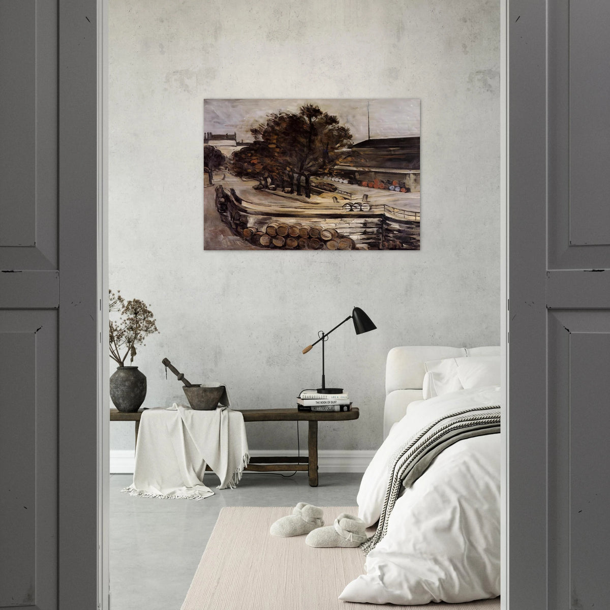 The Wine Market at Jussieu - Paul Cézanne Brushed Aluminum Print - 70x100 cm / 28x40 inches | Paul Cézanne Aluminum Print | Paul Cézanne Prints