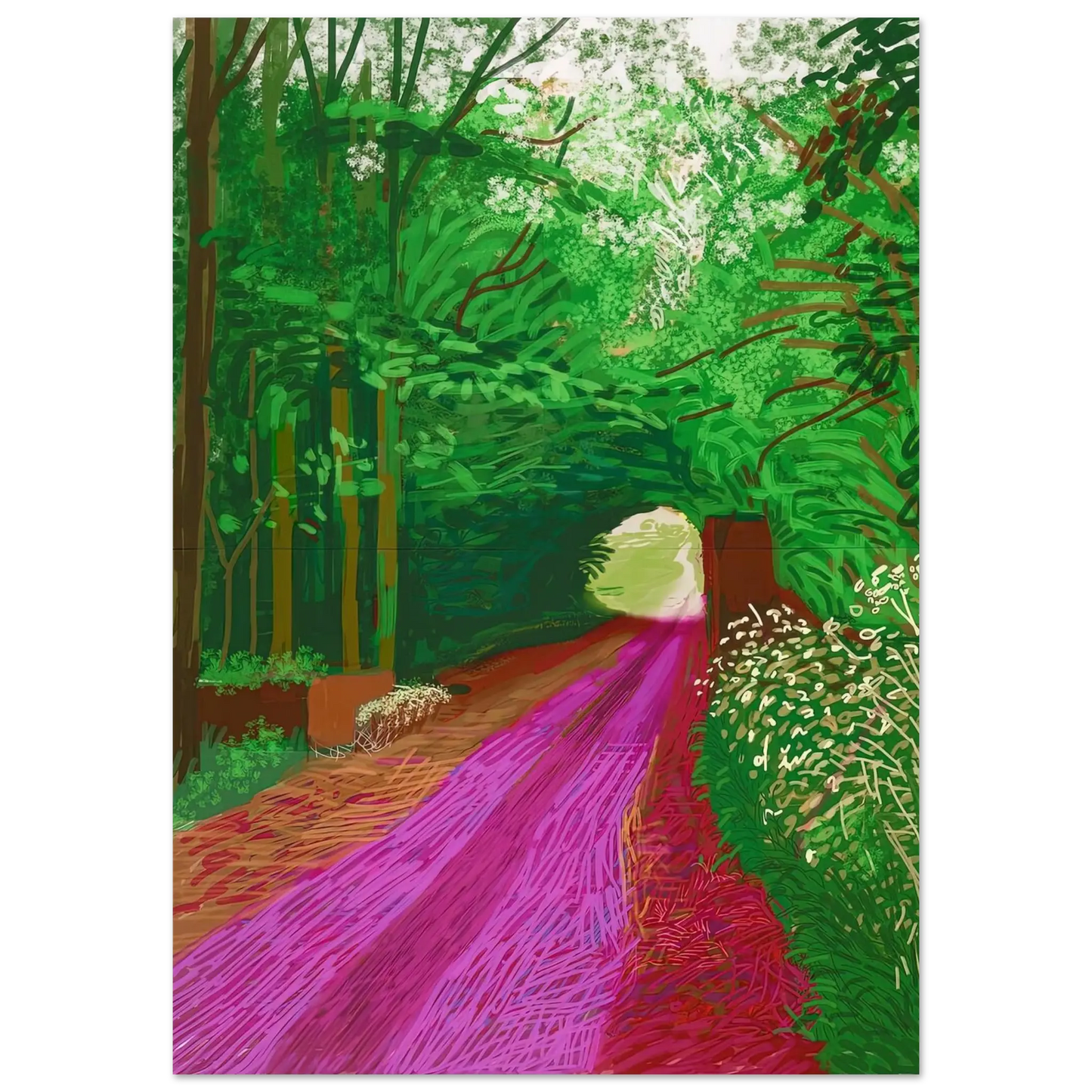 David Hockney - David Hockney Wall art - 45x60 cm / 18x24 inches - Premium Wooden Framed Poster With Fine Art Paper - White frame
