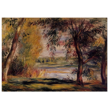 Trees by the Water - Pierre-Auguste Renoir Brushed Aluminum Print - 70x100 cm / 28x40 inches | Pierre-Auguste Renoir Aluminum Print | Pierre-Auguste Renoir Prints