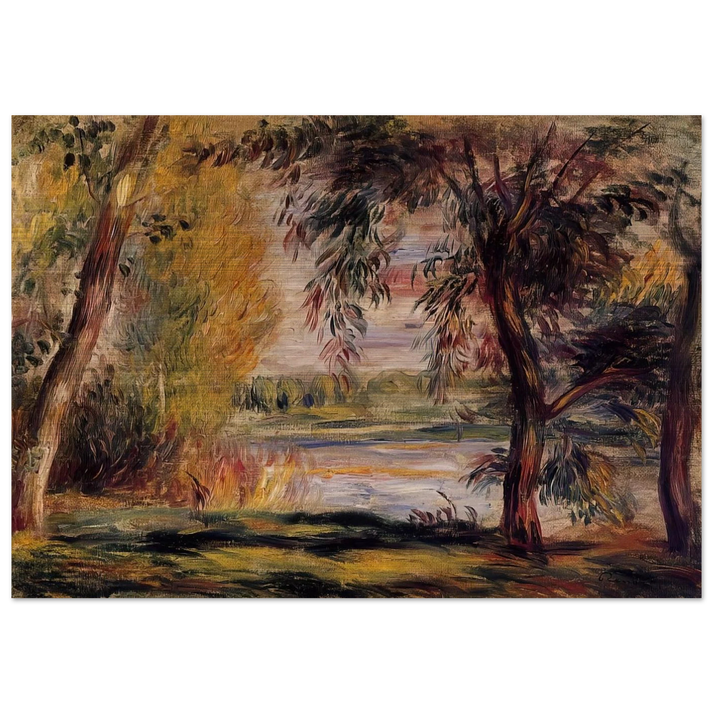 Trees by the Water - Pierre-Auguste Renoir Brushed Aluminum Print - 70x100 cm / 28x40 inches | Pierre-Auguste Renoir Aluminum Print | Pierre-Auguste Renoir Prints