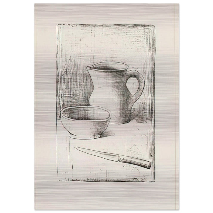 STILL LIFE 1944 - Carlo Carra Brushed Aluminum Print - 70x100 cm / 28x40 inches | Carlo Carra Aluminum Print | Carlo Carra Prints