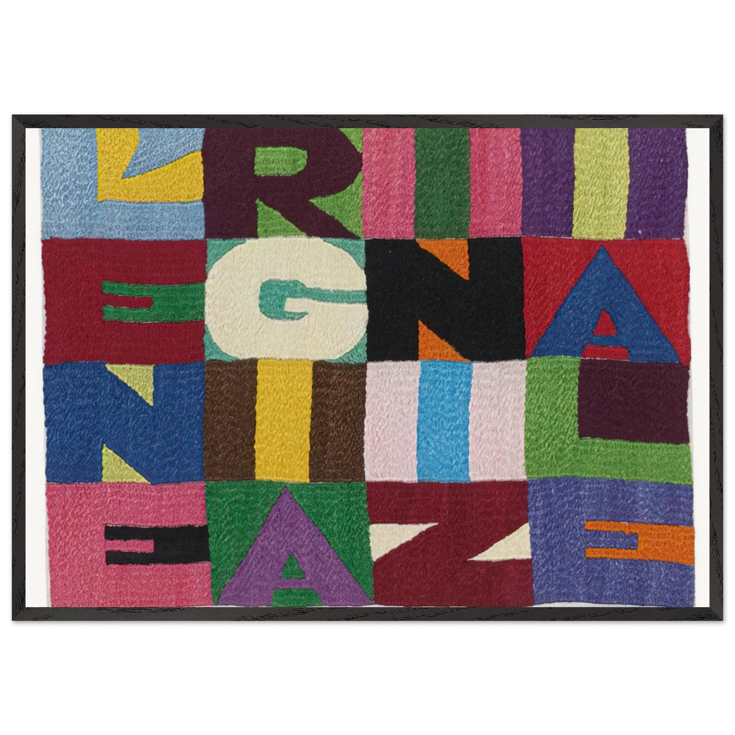 L ENERGIA INIZIALE 1989 - Alighiero Boetti 70x100 cm / 28x40 inches Framed Art Print – Black Wooden Frame