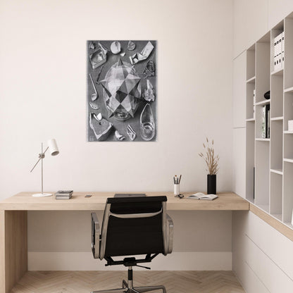 CONTRAST ORDER AND CHAOS - MC Escher Brushed Aluminum Print - 70x100 cm / 28x40 inches | MC Escher Aluminum Print | MC Escher Prints