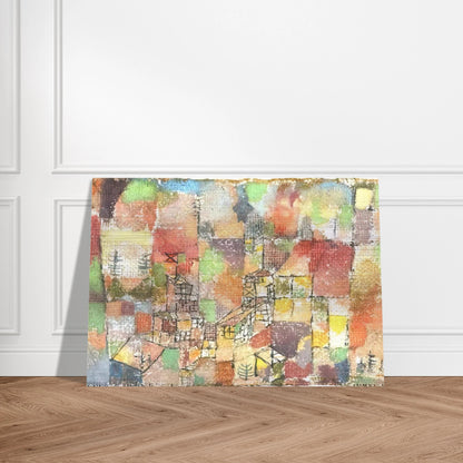 TWO COUNTRY HOUSES 1918 - Paul Klee Brushed Aluminum Print - 70x100 cm / 28x40 inches | Paul Klee Aluminum Print | Paul Klee Prints