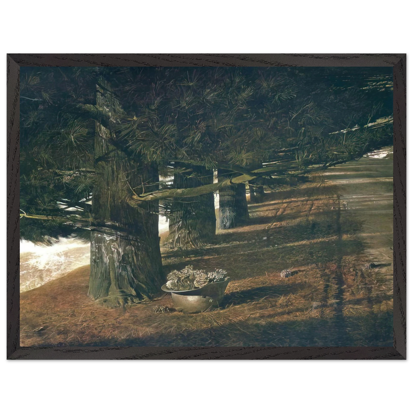 Andrew Wyeth - PINE BARON Wall Art - 60x80 cm / 24x32 inches - Premium Wooden Framed Poster With Fine Art Paper-canvas - White frame