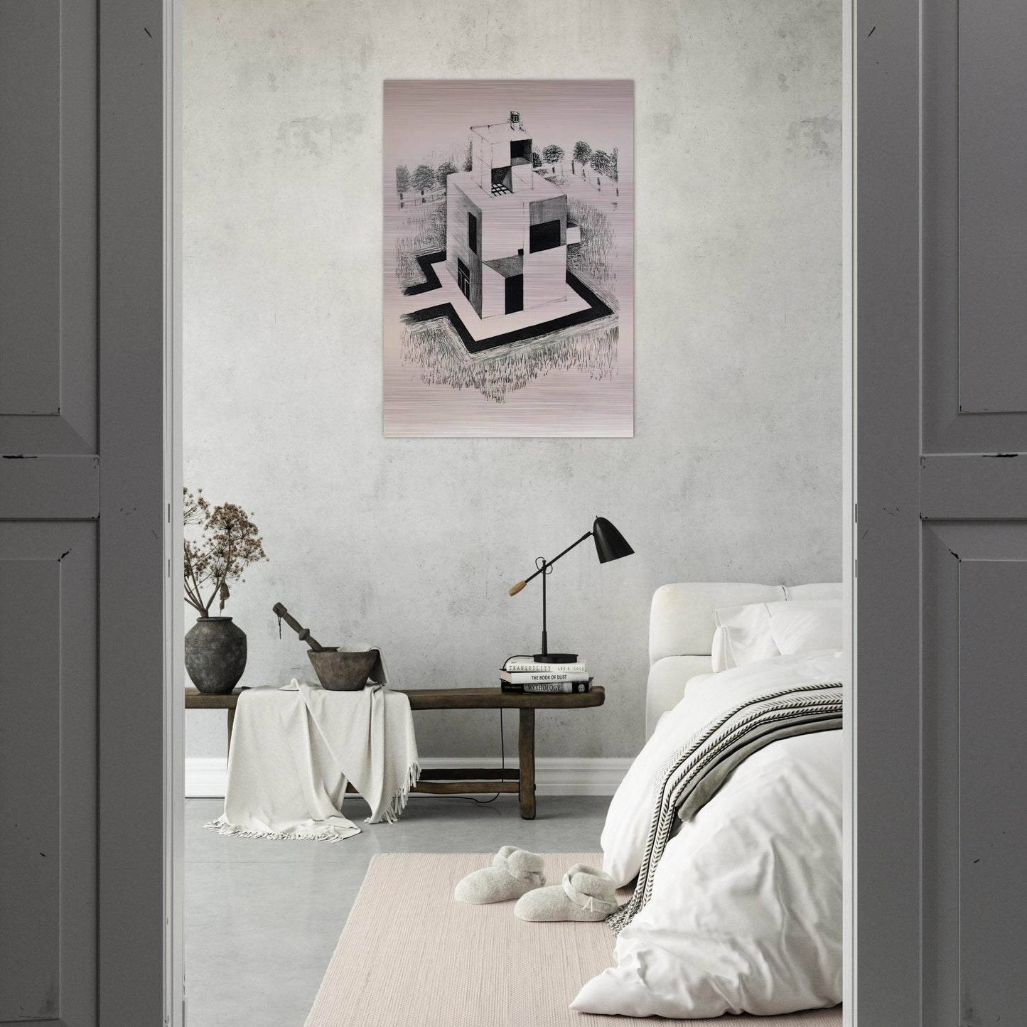Haus Des Weissen Mannes - 1924 - Johannes Itten Brushed Aluminum Print - 70x100 cm / 28x40 inches | Johannes Itten Aluminum Print | Johannes Itten Prints