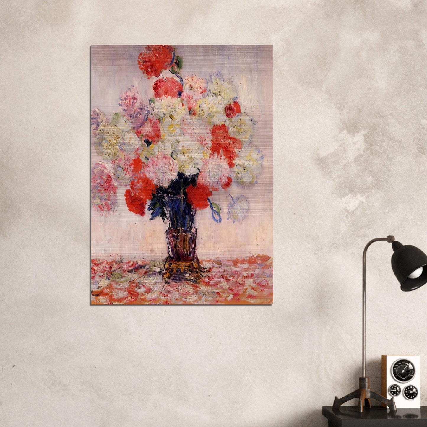 Vase of Peonies - claude monet Brushed Aluminum Print - 70x100 cm / 28x40 inches | claude monet Aluminum Print | claude monet Prints