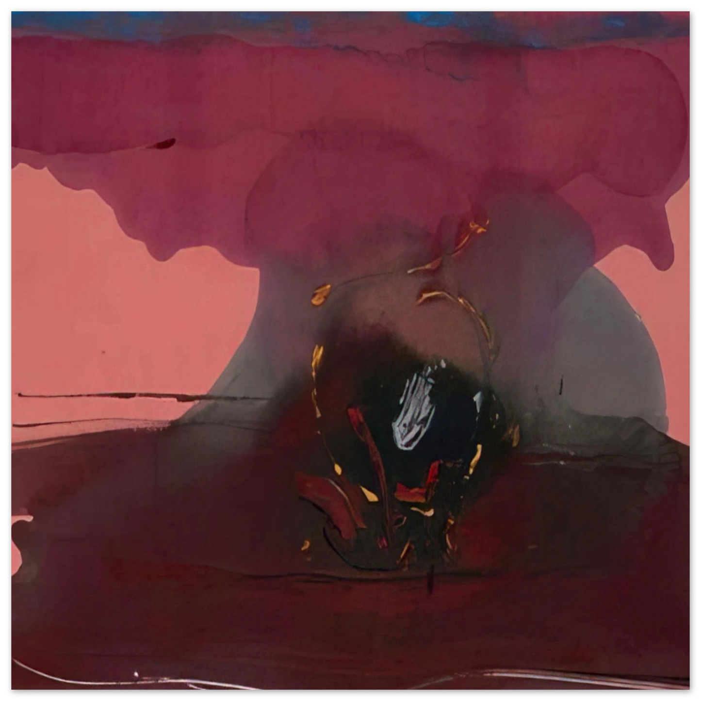 Helen Frankenthaler - Harbinger - 1986 Wall art - 15x20 cm / 6x8 inches - Premium Wooden Framed Poster With Fine Art Paper-canvas - White frame