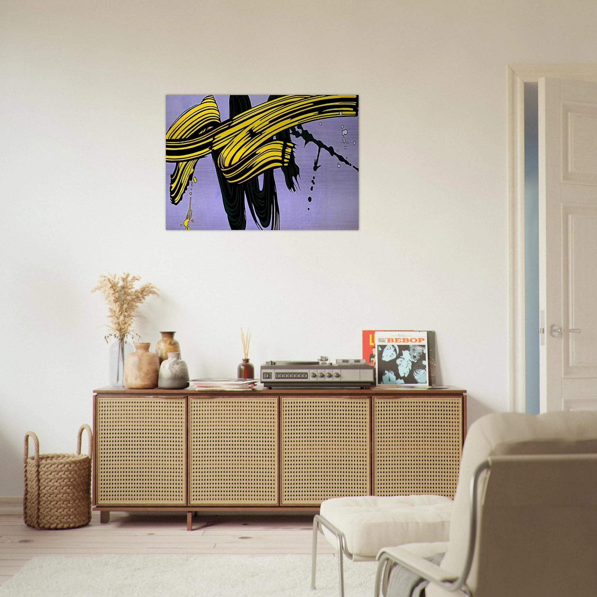 YELLOW AND GREEN BRUSHSTROKES 1966 - Roy Lichtenstein Brushed Aluminum Print - 70x100 cm / 28x40 inches | Roy Lichtenstein Aluminum Print | Roy Lichtenstein Prints