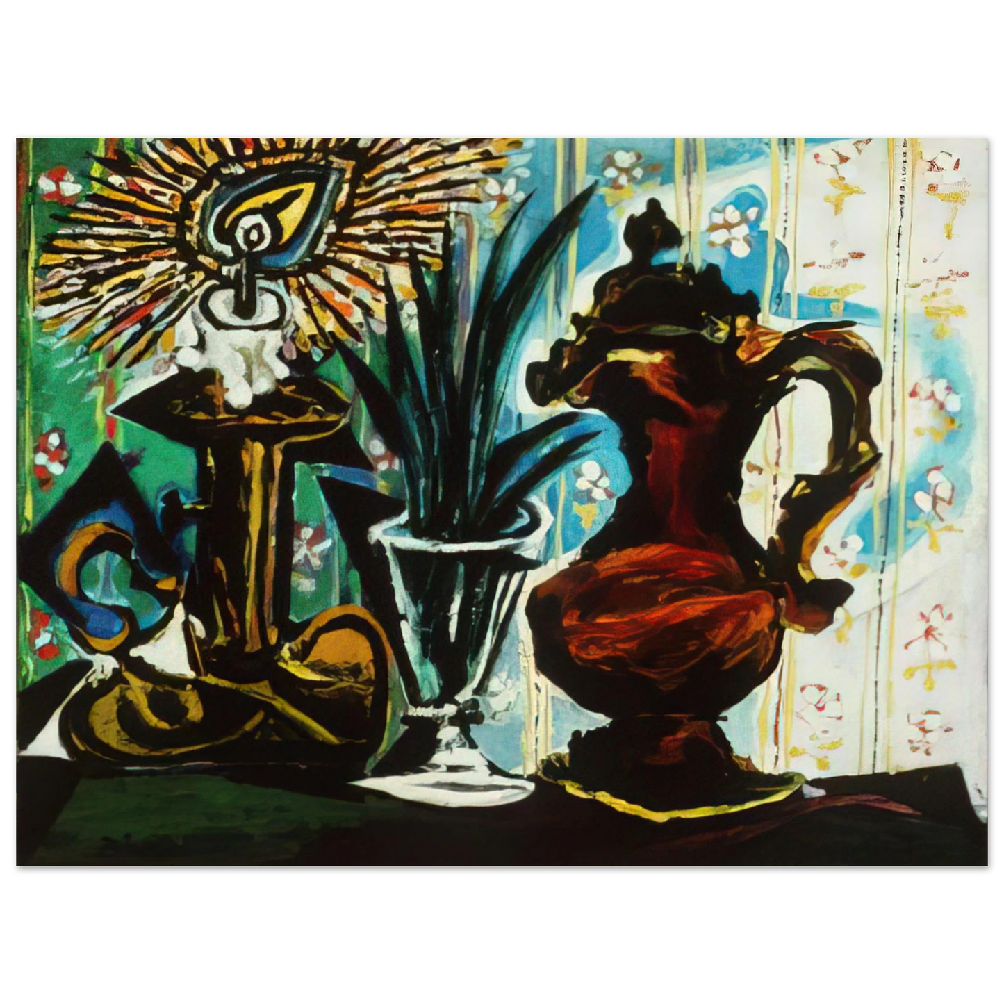 Pablo Picasso - Still life with candle  75x100 cm / 30x40inches Fine Art Poster