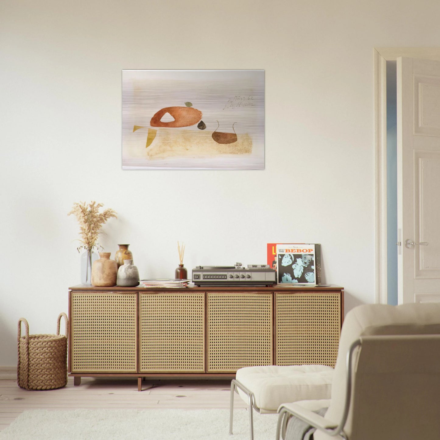 Komposition 7. März 62 - 1962 - Julius Bissier Brushed Aluminum Print - 70x100 cm / 28x40 inches | Julius Bissier Aluminum Print | Julius Bissier Prints