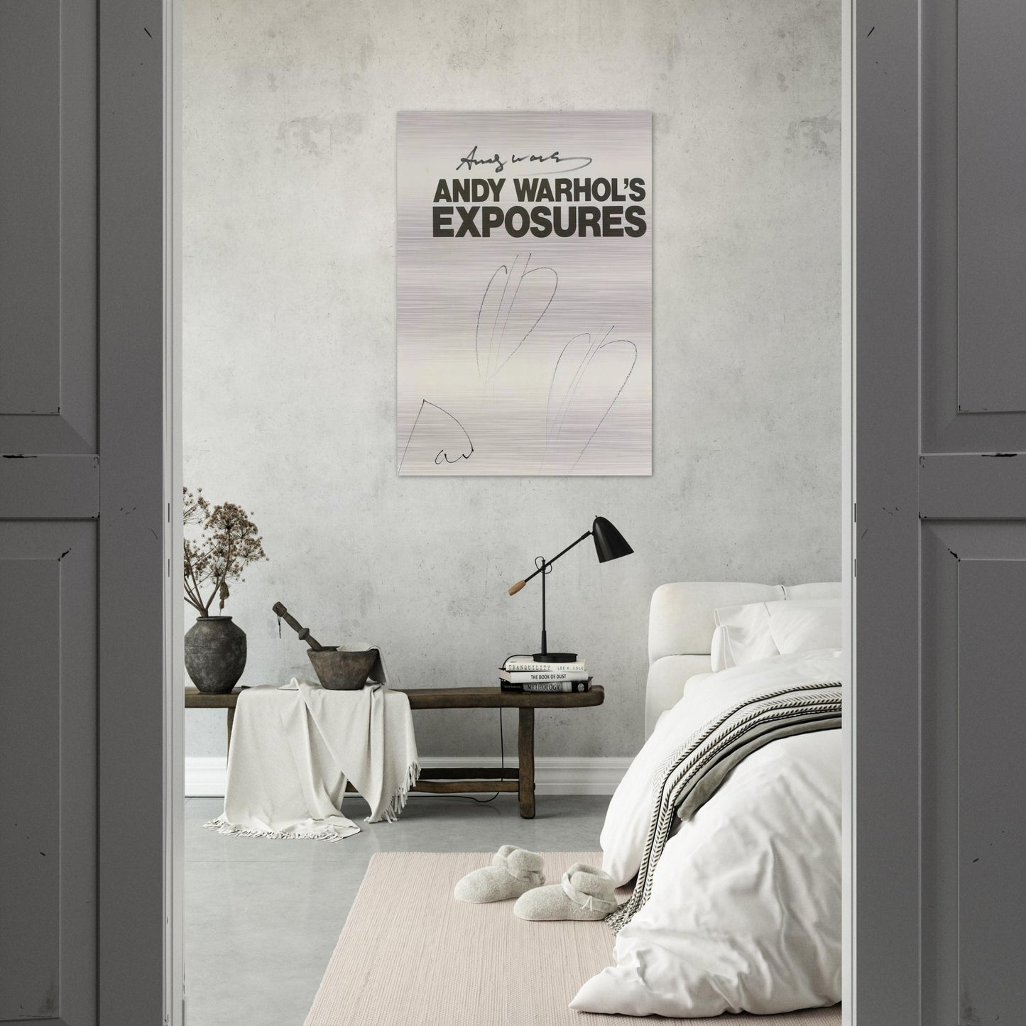 Butterfly Hearths  Andy Warhol's Exposures  - Andy Warhol Brushed Aluminum Print - 70x100 cm / 28x40 inches | Andy Warhol Aluminum Print | Andy Warhol Prints