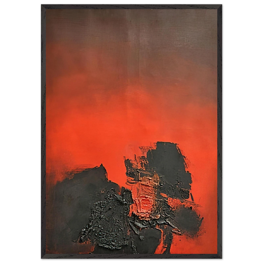 UNTITLED 1961 1 N2 - Luis Feito 70x100 cm / 28x40 inches Framed Art Print – Black Wooden Frame