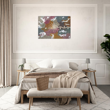 Lightning Dreaming - 1999 - Clifford Possum Tjapaltjarri Acrylic Print - 70x100 cm / 28x40″ inches