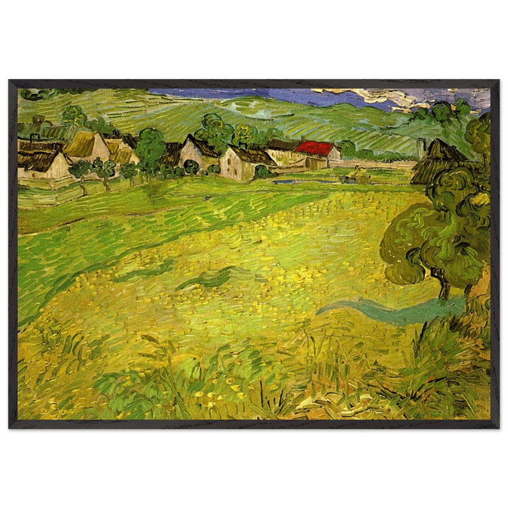 View of Vessenots near Auvers - Vincent van Gogh 70x100 cm / 28x40 inches Framed Art Print – Black Wooden Frame