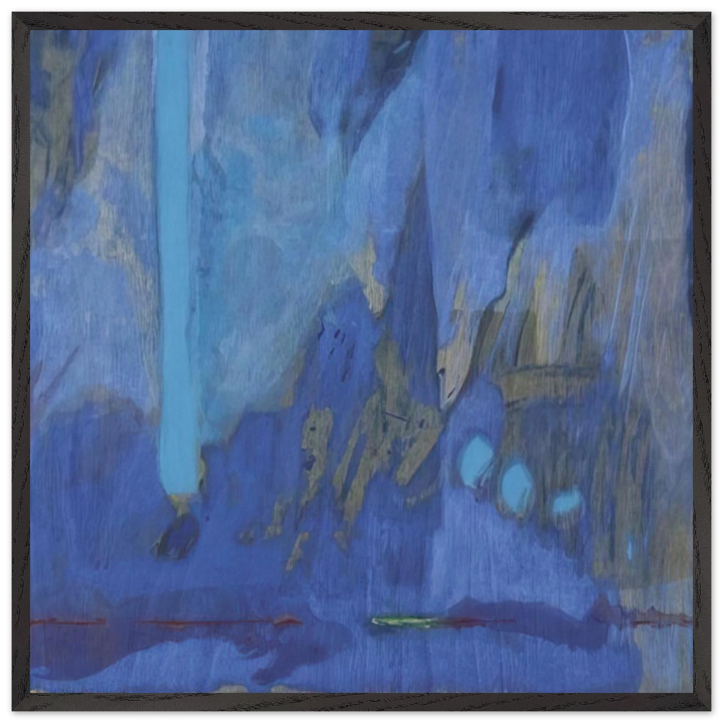 Helen Frankenthaler - Tales of Genji III - 1998 Wall art - 40x40 cm / 16x16 inches - Premium Wooden Framed Poster With Fine Art Paper-canvas - Black frame