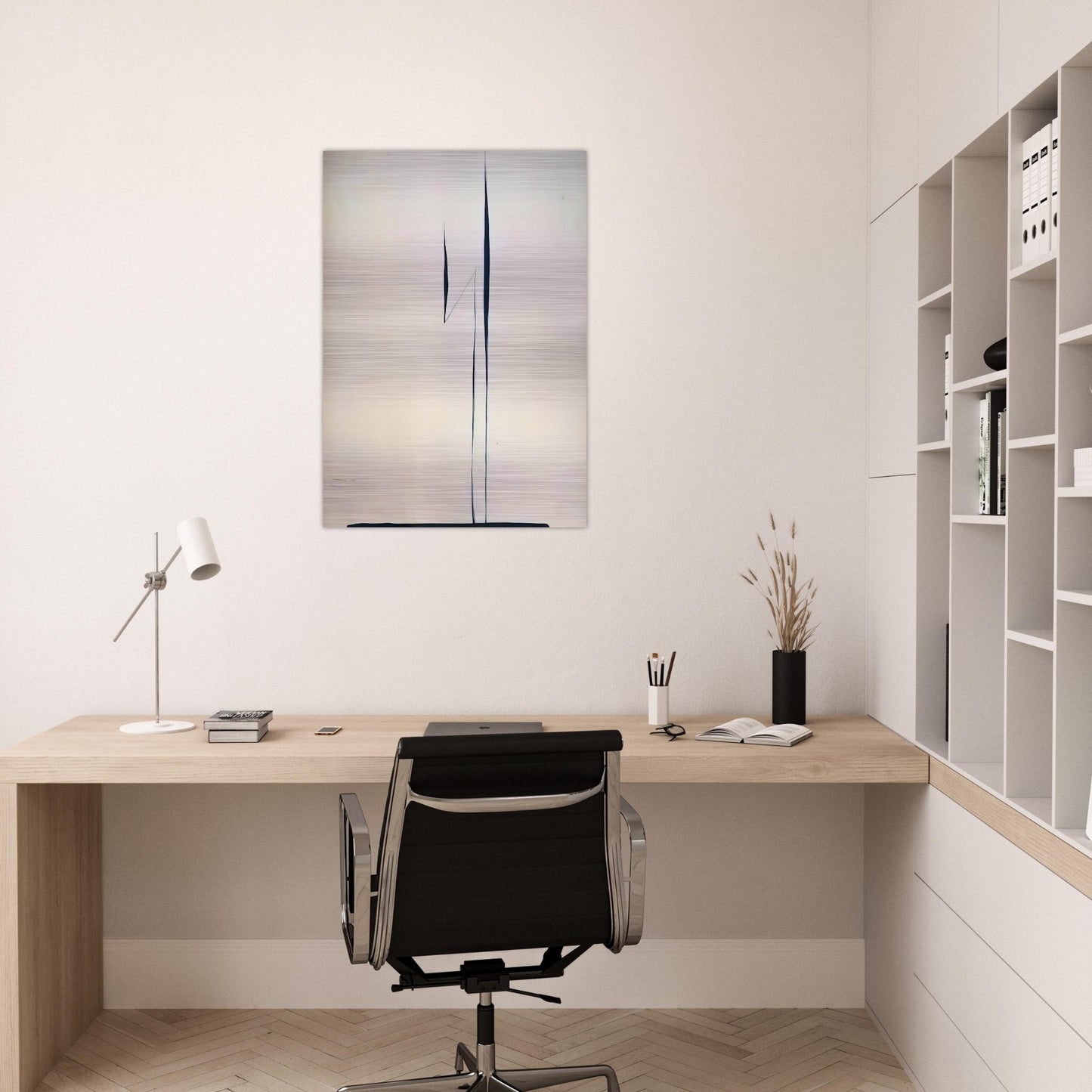 Black Lines 1 - Georgia O'Keeffe Brushed Aluminum Print - 70x100 cm / 28x40 inches | Georgia O'Keeffe Aluminum Print | Georgia O'Keeffe Prints