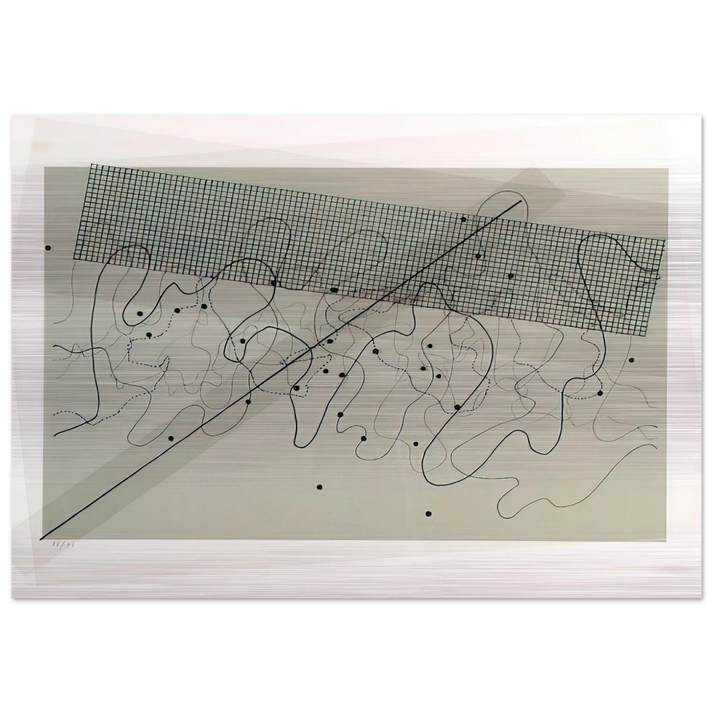 Fontana Mix Light Grey - 1981 - John Cage Brushed Aluminum Print - 70x100 cm / 28x40 inches | John Cage Aluminum Print | John Cage Prints