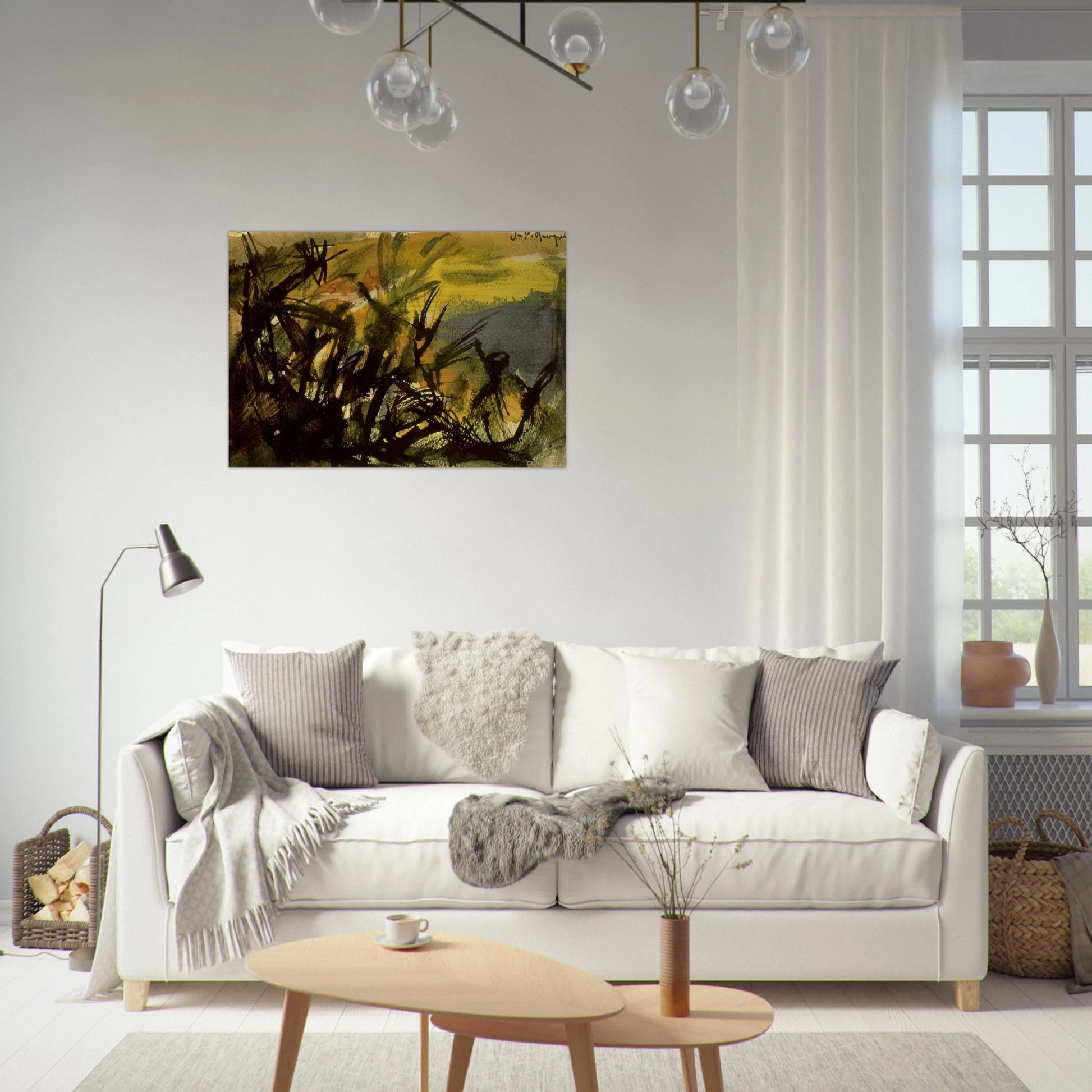 Conversation - Jean-Paul Riopelle Brushed Aluminum Print - 70x100 cm / 28x40 inches | Jean-Paul Riopelle Aluminum Print | Jean-Paul Riopelle Prints