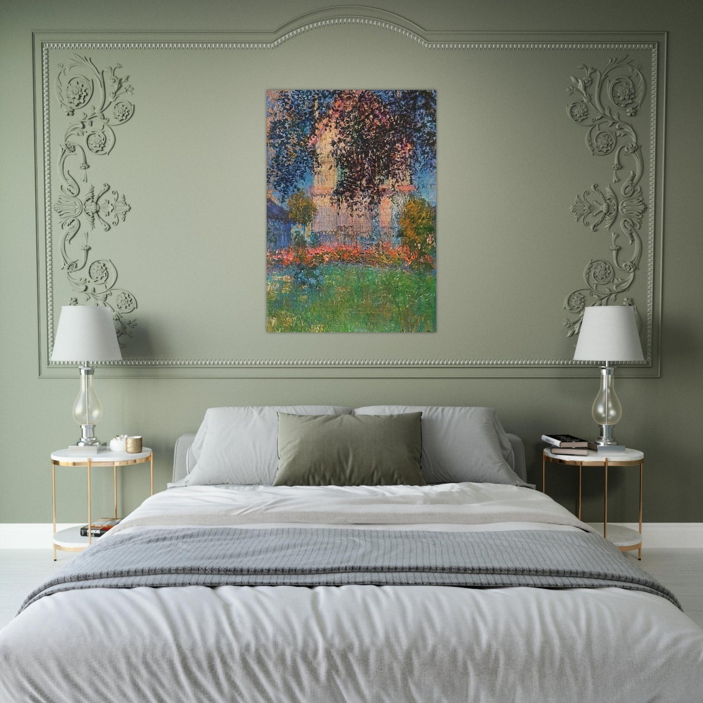 The Artist's House in Argenteuil - claude monet Brushed Aluminum Print - 70x100 cm / 28x40 inches | claude monet Aluminum Print | claude monet Prints
