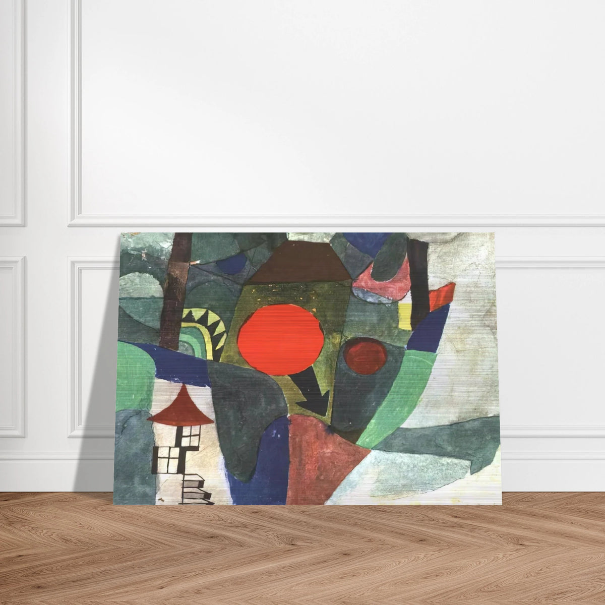 WITH THE SETTING SUN 1919 - Paul Klee Brushed Aluminum Print - 70x100 cm / 28x40 inches | Paul Klee Aluminum Print | Paul Klee Prints