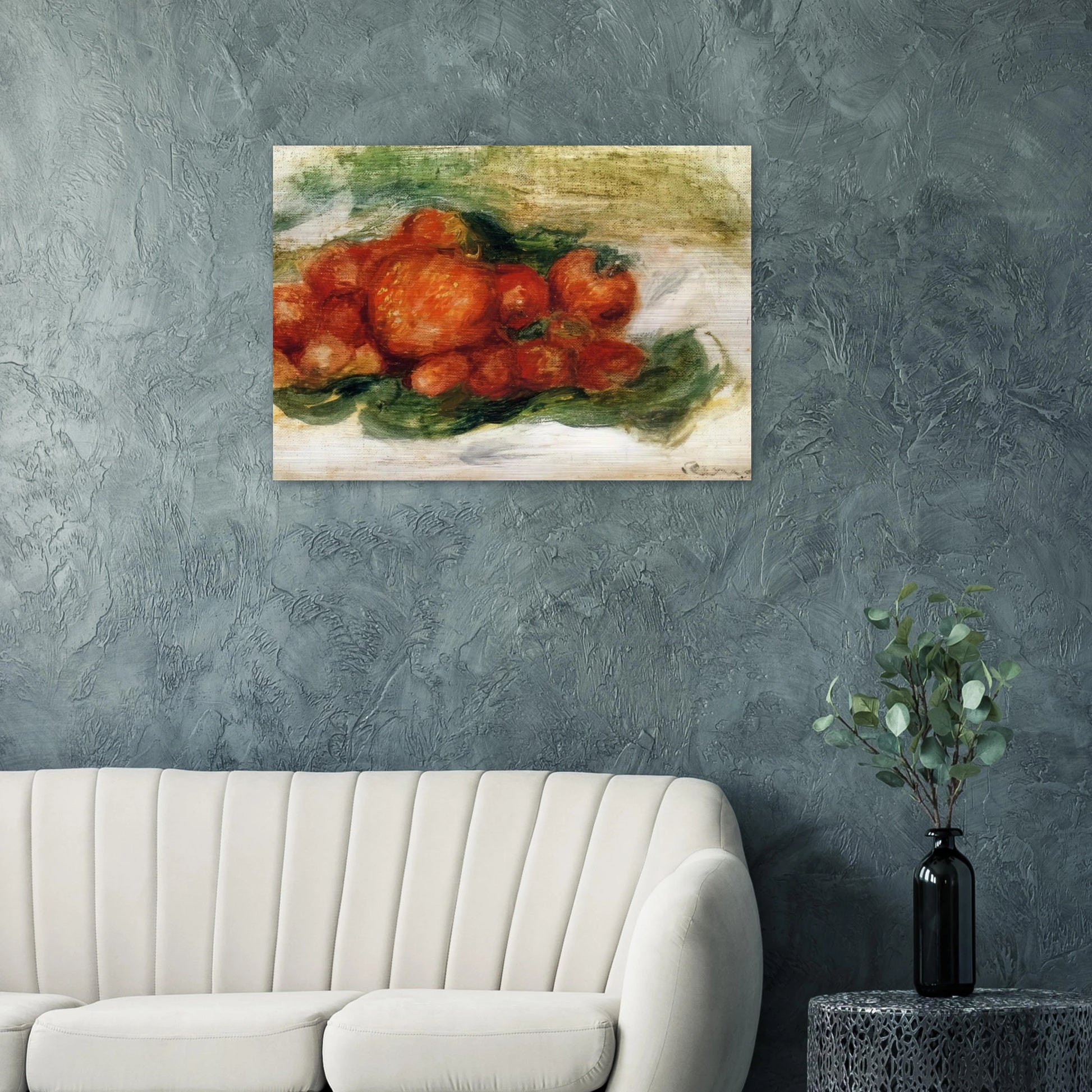 Still Life with Strawberries - Pierre-Auguste Renoir Brushed Aluminum Print - 70x100 cm / 28x40 inches | Pierre-Auguste Renoir Aluminum Print | Pierre-Auguste Renoir Prints