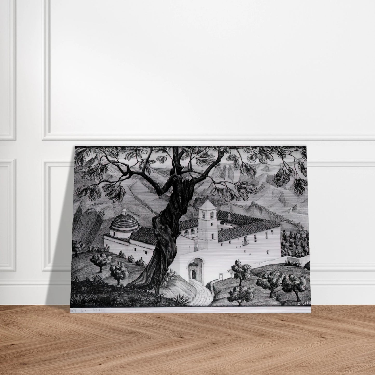 CLOISTER NEAR ROCCA IMPERIALE CALABRIA - MC Escher Brushed Aluminum Print - 70x100 cm / 28x40 inches | MC Escher Aluminum Print | MC Escher Prints
