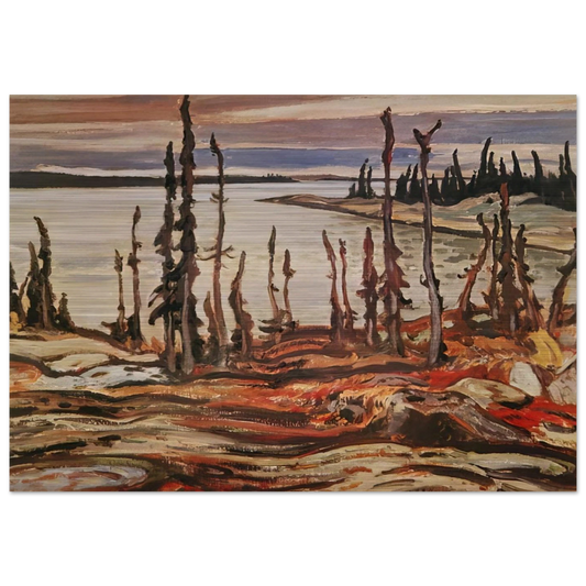 Wilderness, Deese Bay - Art Nouveau Modern - A.Y. Jackson Brushed Aluminum Print - 70x100 cm / 28x40 inches | A.Y. Jackson Aluminum Print | A.Y. Jackson Prints