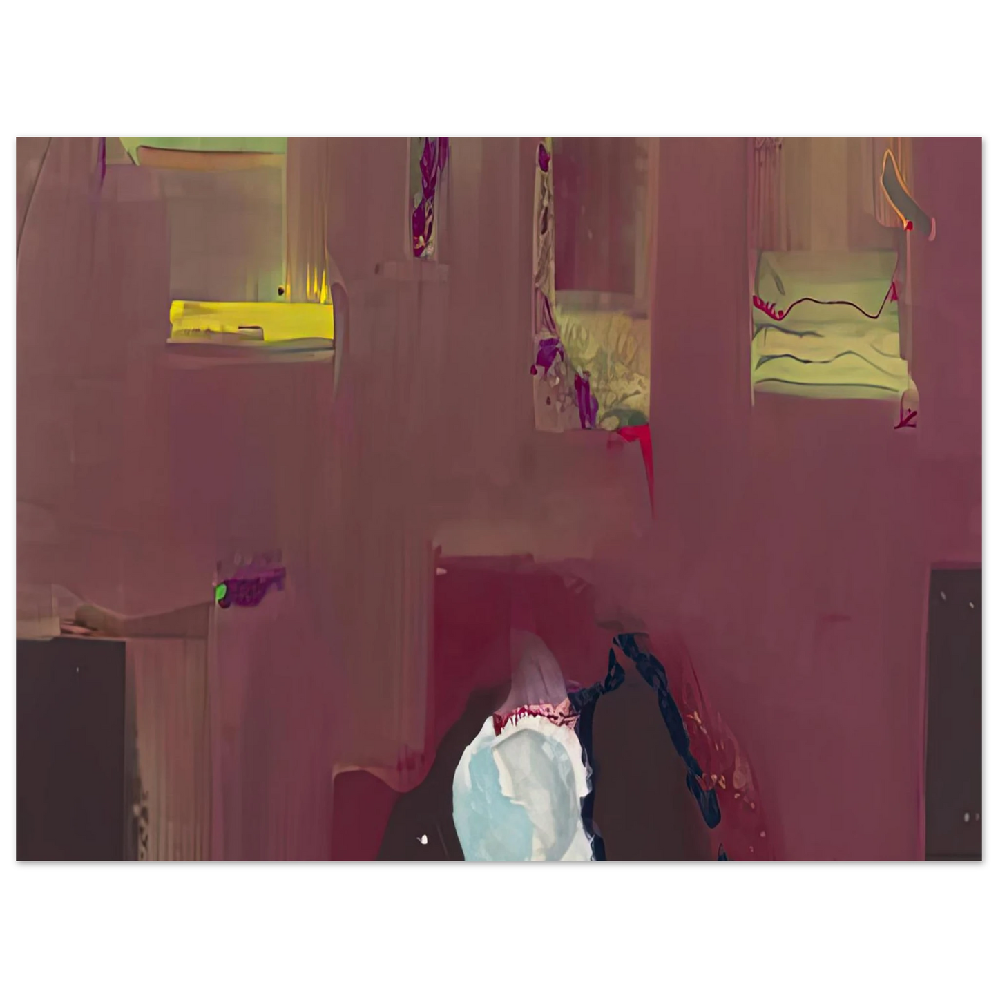 Helen Frankenthaler - Yin Yang, 1990- Wall Art - 21x29.7 cm / 8x12" - Premium Wooden Framed Poster With Fine Art Paper-canvas - Wood frame