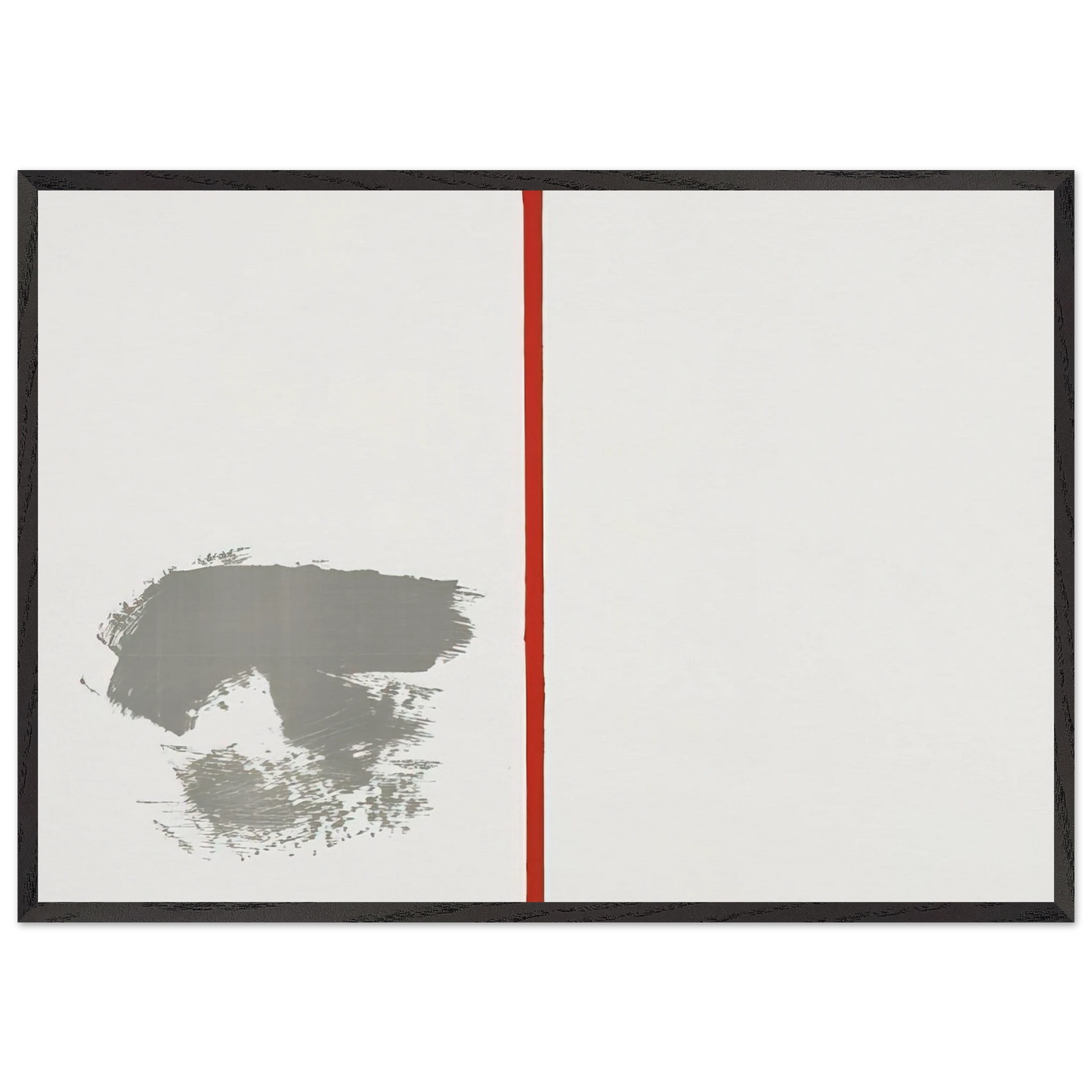 Ohne Titel mit rotem Strich - 1970 - Blinky Palermo 70x100 cm / 28x40 inches Framed Art Print – Black Wooden Frame